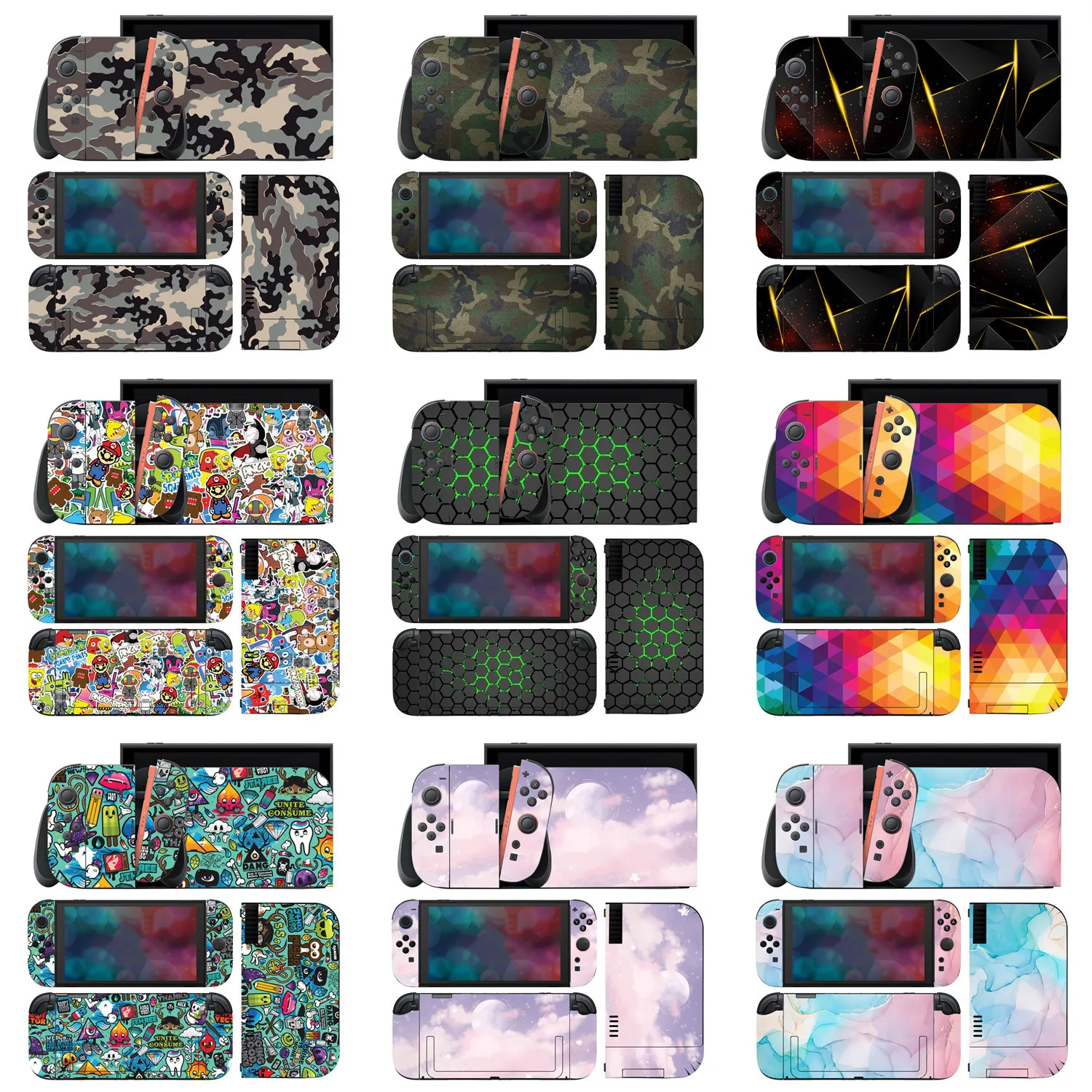 Camouflage PVC Sticker Skin for Switch2 Console Protective Full Body Decal Wrap with Air-Release Channels