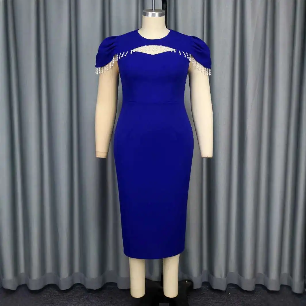 

Neck Am050119round Beaded Dress Party Hollow Out Bodycon Graduation Dress Corset 2025 Summer Dress Robe Vestido Women Party