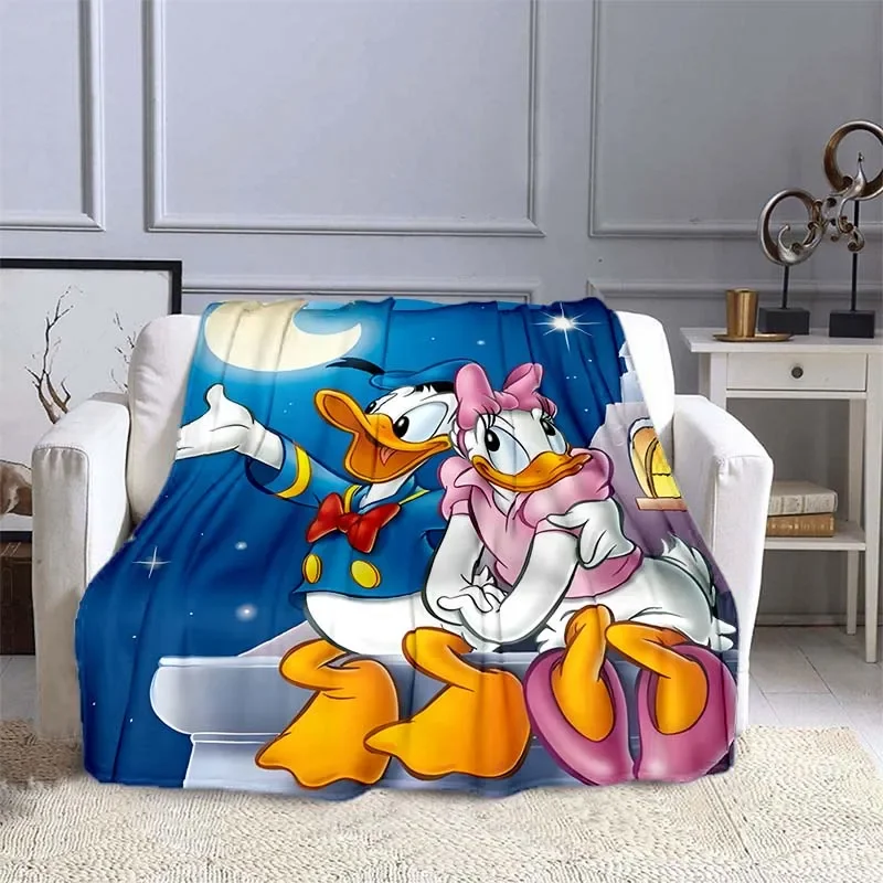 6 Sizes Donald Duck Daisy Printed Blanket Children Adult Blanket Soft and Warm Bedding for Bed Sofa Outdoor Travel Cover Blanket