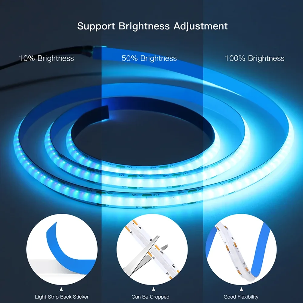 RGB LED Strip Lights Music Sync USB 5V 44 Key Remote Control Led Ribbon Flexible Lamp for Room Party TV Desk Bedroom Decoration - view 3