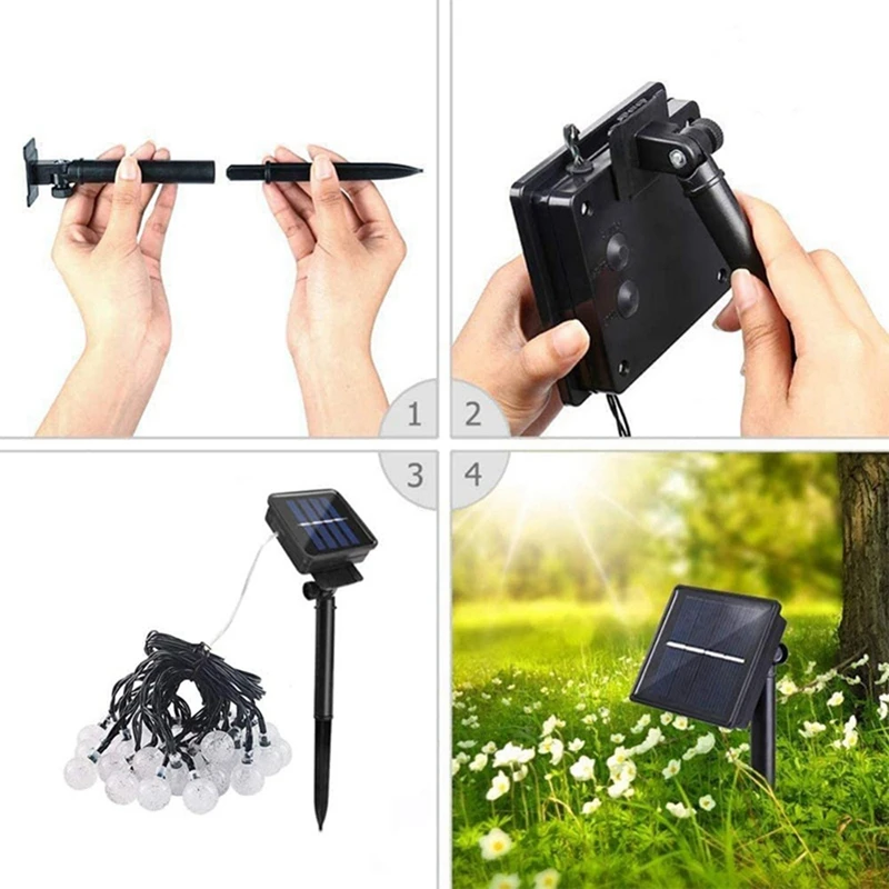 หลอดไฟไฟแสงอาทิตย์ไฟเส้น LED 8โหมด5ม., ไฟราวนางฟ้าสำหรับตกแต่งคริสต์มาส