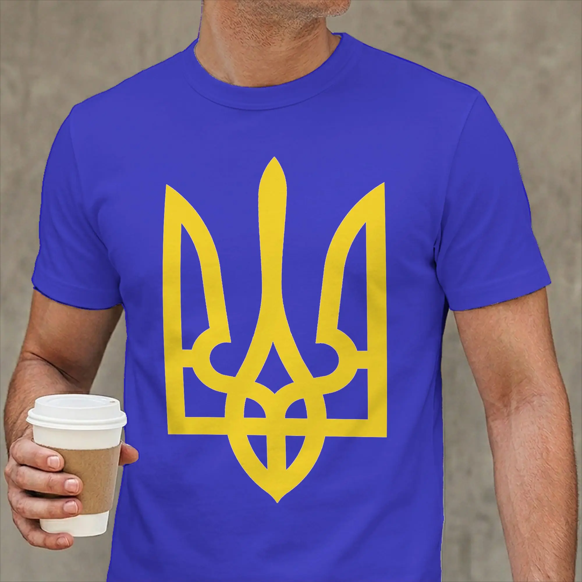 Tryzub Ukrainian Ukraine T Shirts Men Cotton Vintage T-Shirt Crewneck  Tees Short Sleeve Tops Plus Size