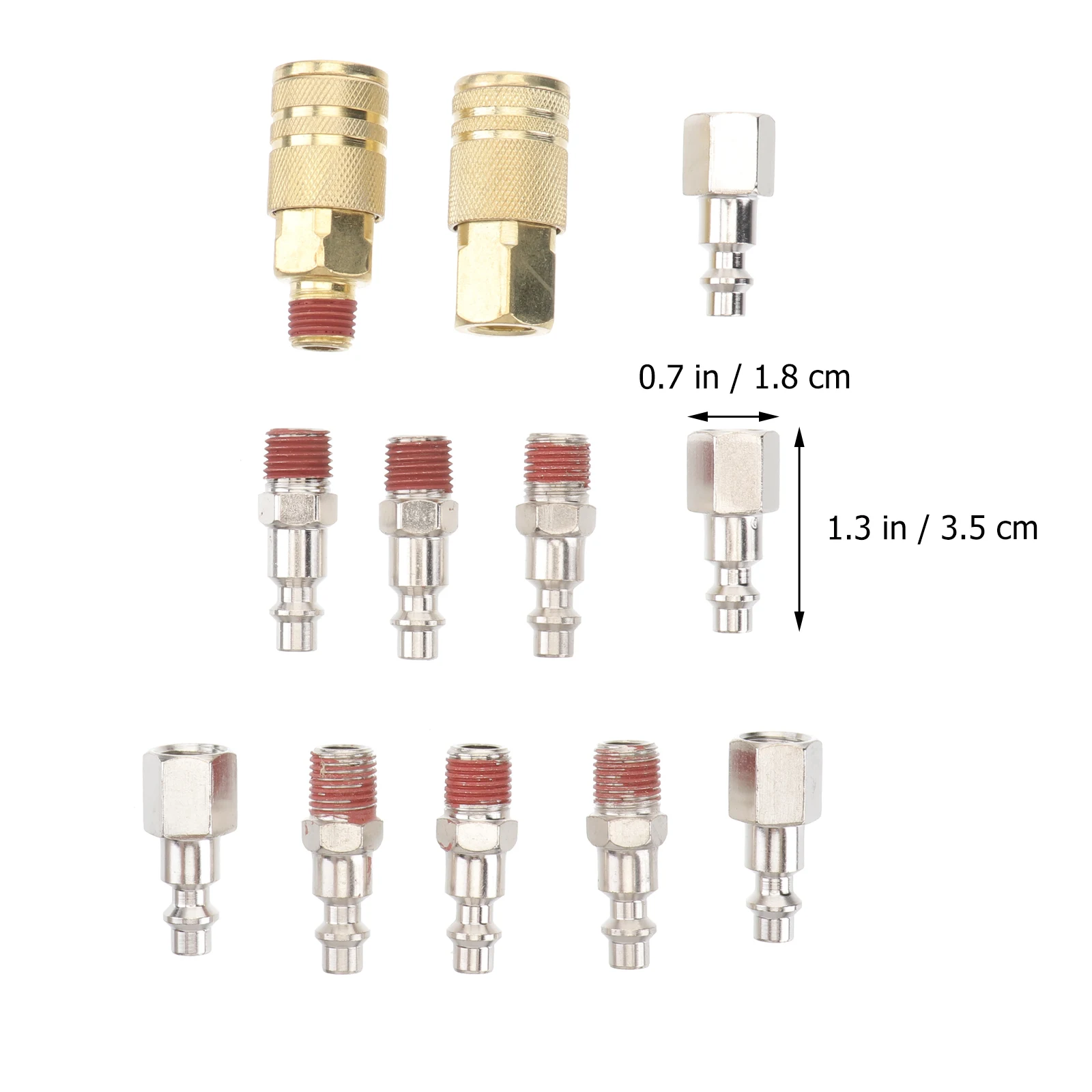 

12pcs Air Coupler Plug Set 1/4 Npt Pneumatic Straight Connectors Quick Disconnect Fittings For Air Hose Compressor Tools Durable