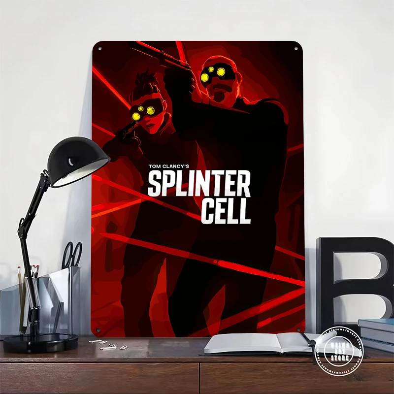 Tom Clancy's Splinter Cell Tin Poster Customized Wall Art Retro Vintage Metal Signs for Fans Room Decoration Garage Office Decor