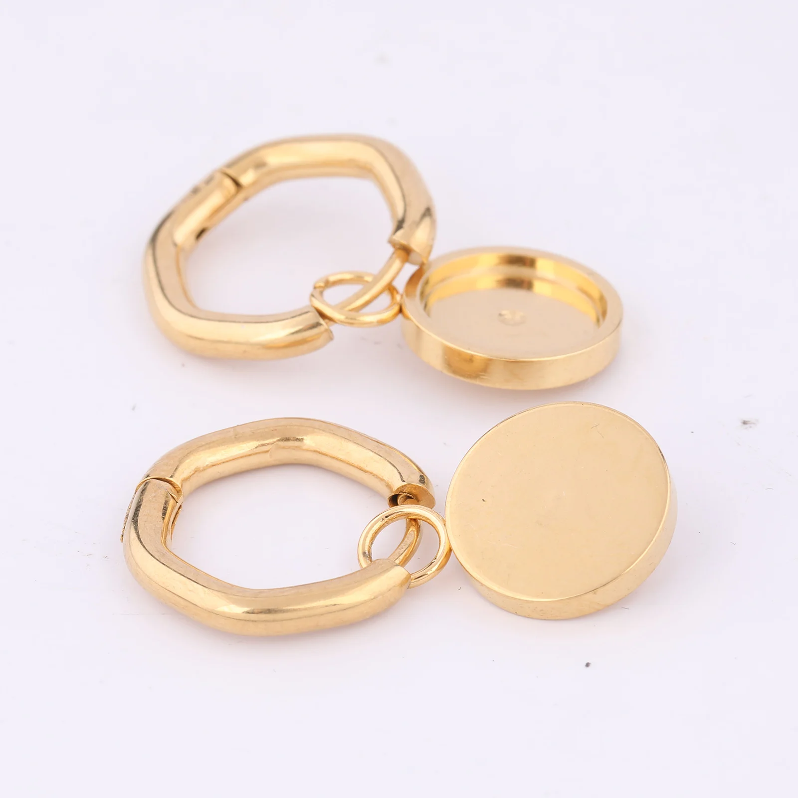 6pcs Stainless Steel Gold Plated Leverback Earring Clasp Hooks Findings Fit 10mm Cabochon Earrings Bezel Setting Blanks Diy image 4