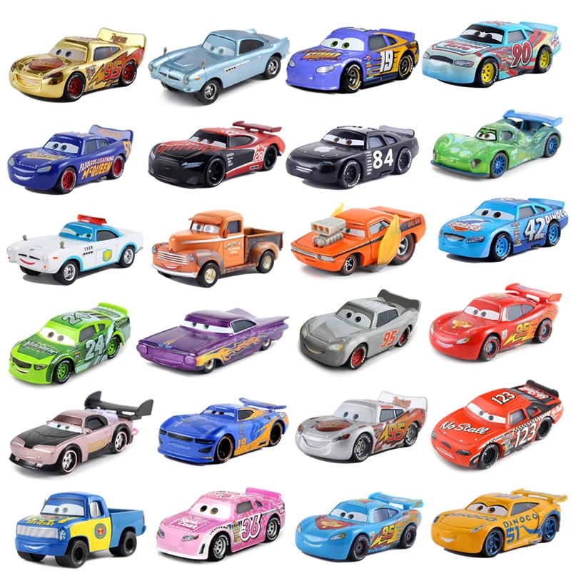 Car 2 Disney Pixar Cars 3 Lightning McQueen Jackson Storm Mater 1:55 Diecast Metal Alloy Car Model Toys For Boys Birthday\'s Gift