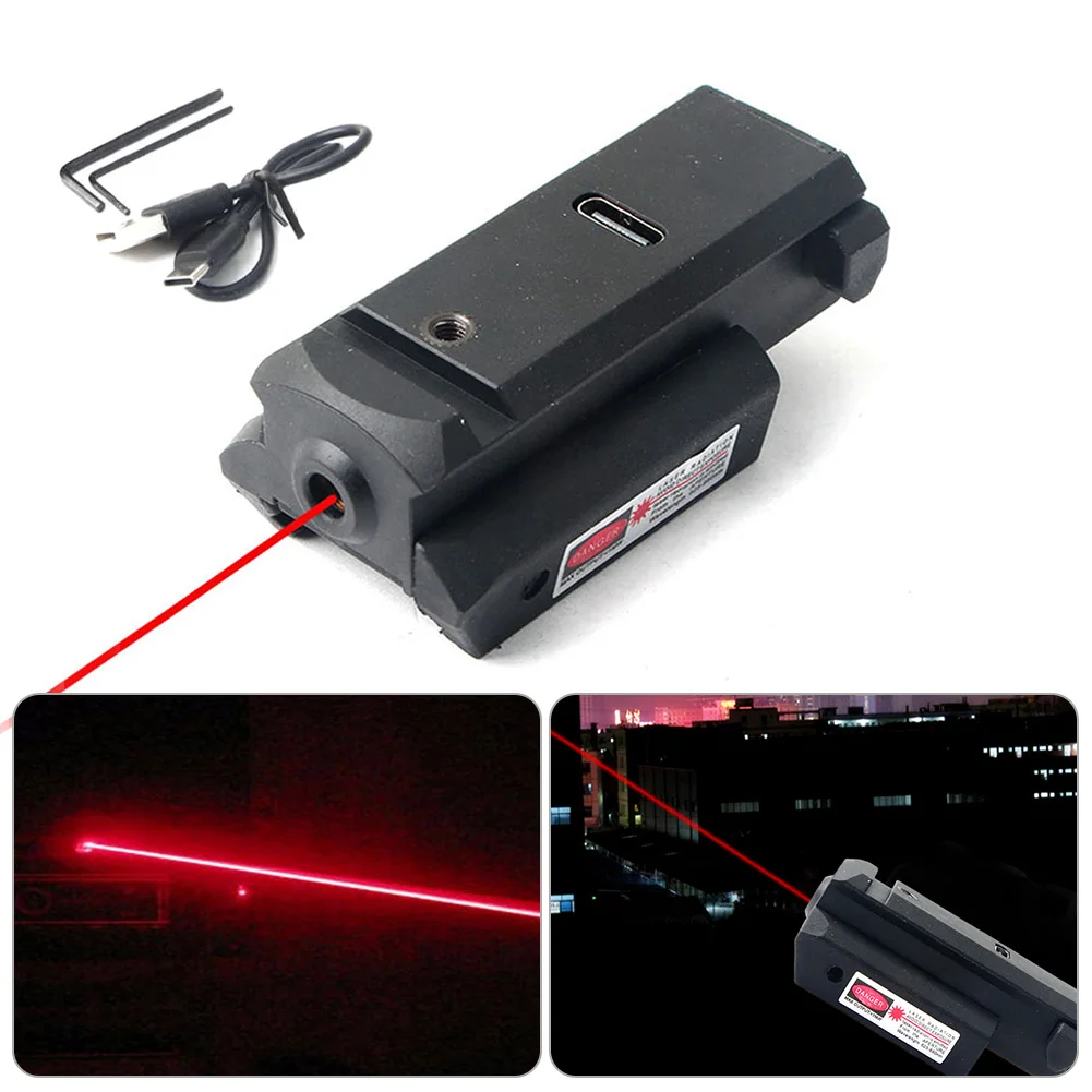 Laser Sight Red/Green/Blue Dot USB Rechargeable for 20mm Picatinny Rail with Ambidextrous On/Off Switch 2H Duration