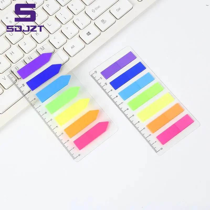 125pcs/set Morandi Transparent Fluorescent Index Tabs PET Arrow Flags Sticky Note For Page Marker Planner Stickers Office School