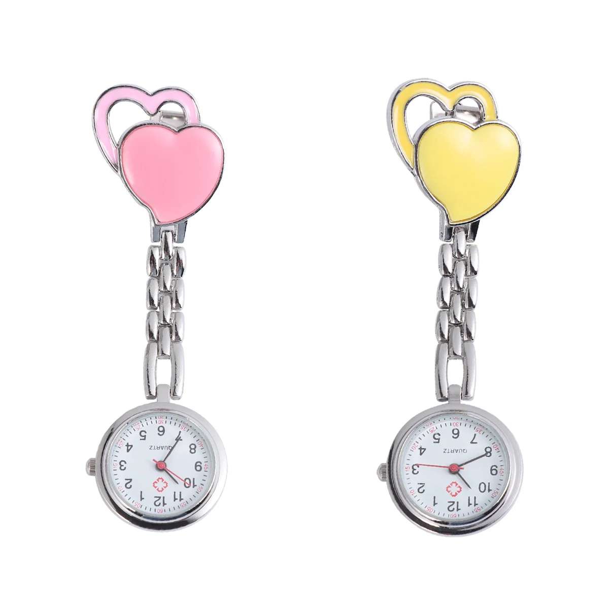 Watches for Men Nurse Pocket Hanging Heart Shaped Stethoscope Yellow Fashion Miss