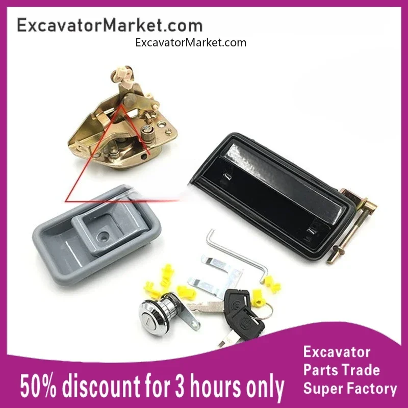 Excavator Spare Kubota 155/161/165/183/185 Door Lock Assembly Door Inner and Outer Handle Lock Block Lock Cylinder Excavator