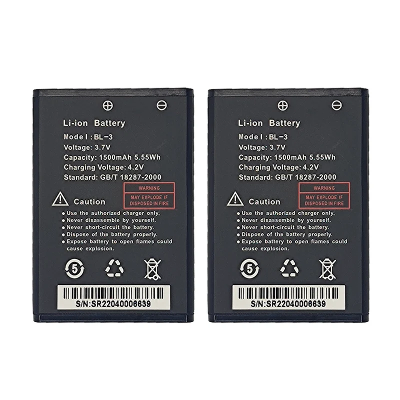 Baofeng 3R 500mAh Li-ion Battery Compatible with BF-R5 BF-C50 BFT6 Walkie Talkies Two-Way Radios Replacementalkie Talkie Battery