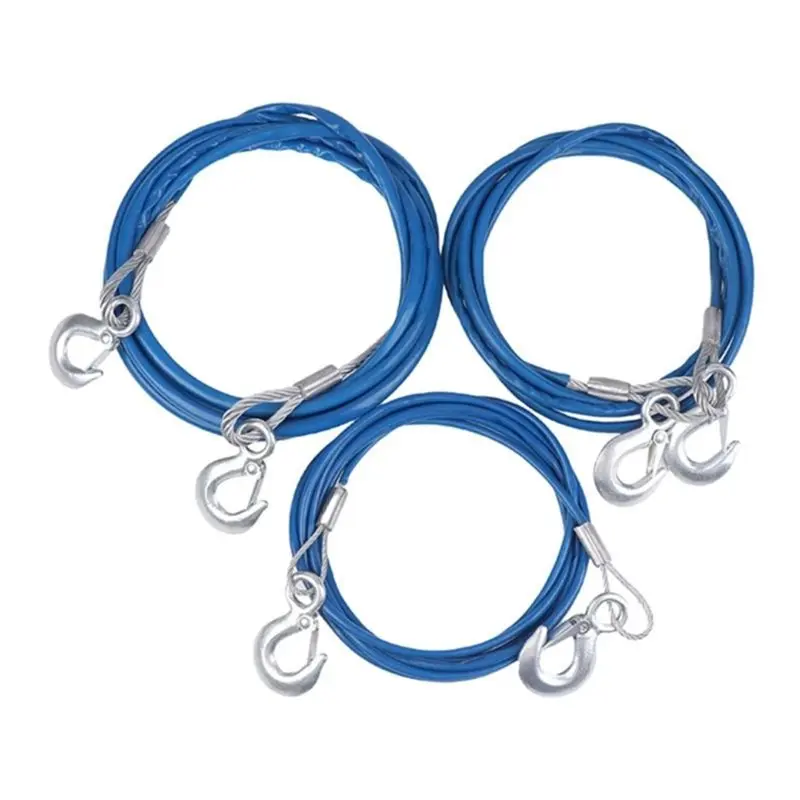 

【ALLOWANCE】Car Tow Rope Auto Pull Roped Steel Wire Tow Ropd Traction Roping Trailer Pulls Rope With Hooks Car Emergency Tool