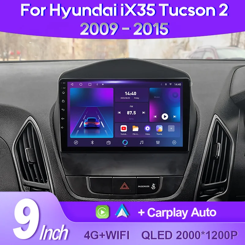 

QSZN For Hyundai Tucson 2 LM IX35 2009 -2015 2K QLED Android 13 Car Radio Multimedia Video Player GPS AI Voice CarPlay Head Unit