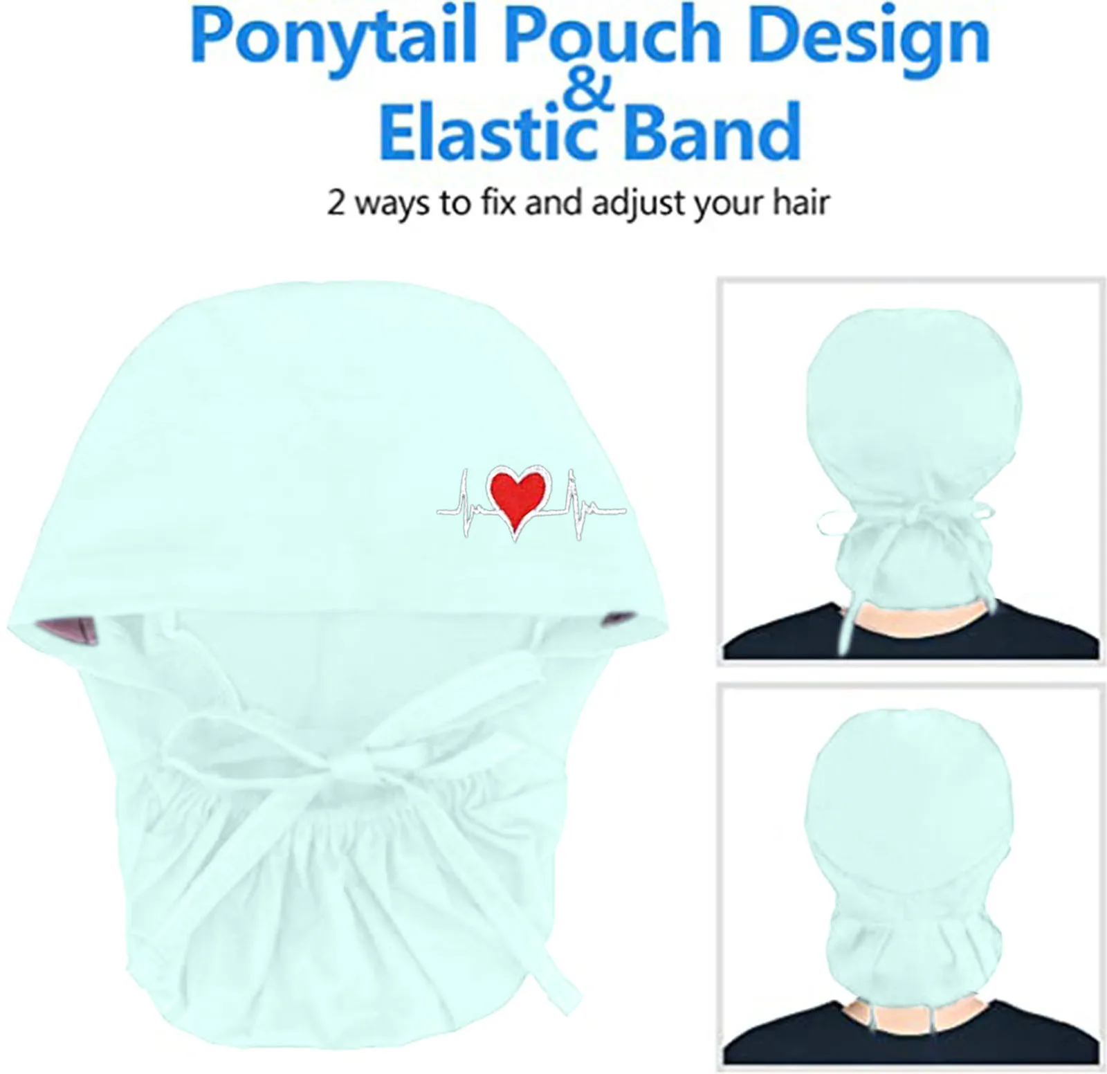 Bouffant Scrub Cap with Sweatband - Button-Fastened Medical Hat for Nurses, Surgeons & Healthcare Professionals (Unisex Design)