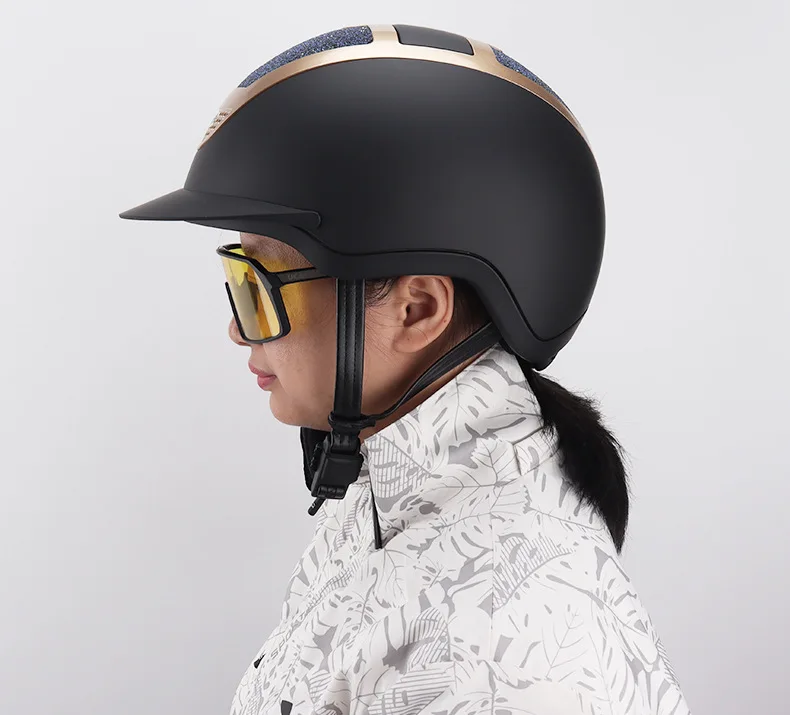 Equestrian Competition Helmet with Rhinestones,adjustable Speed Riding Cap,breathable Safety Riding Gear for Adults and Children
