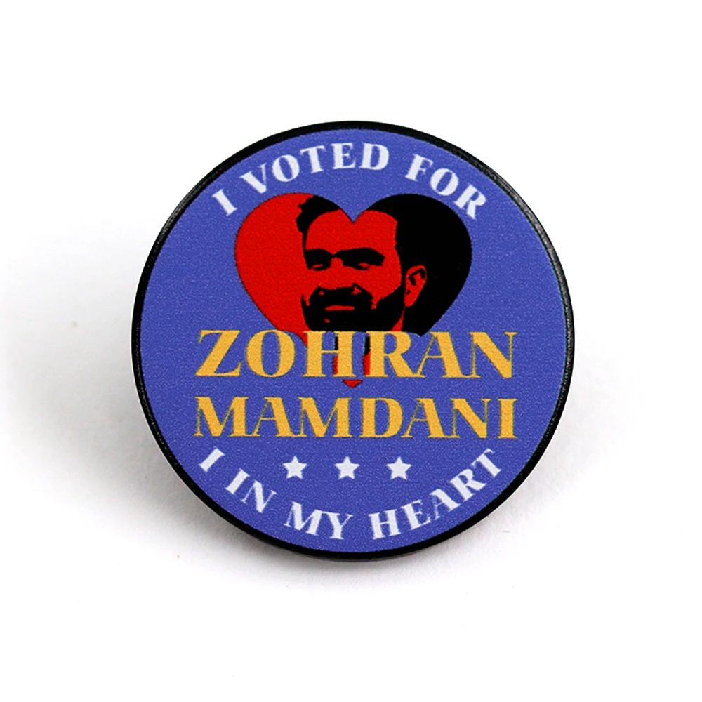 Ich habe für Zohran Mamdani in „My Heart“ gestimmt Emaille-Pin Lustige politische Wahlkampfpins Anstecknadel Accessoire Schmuck – Detail 1