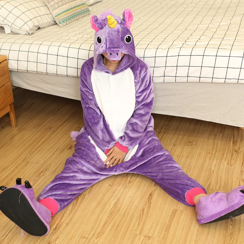 Unicorn Onesies Cartoon Animal Onesie Women Men Girls Boys Pajamas Halloween Funny Party Suits Winter Home Overall Costumes