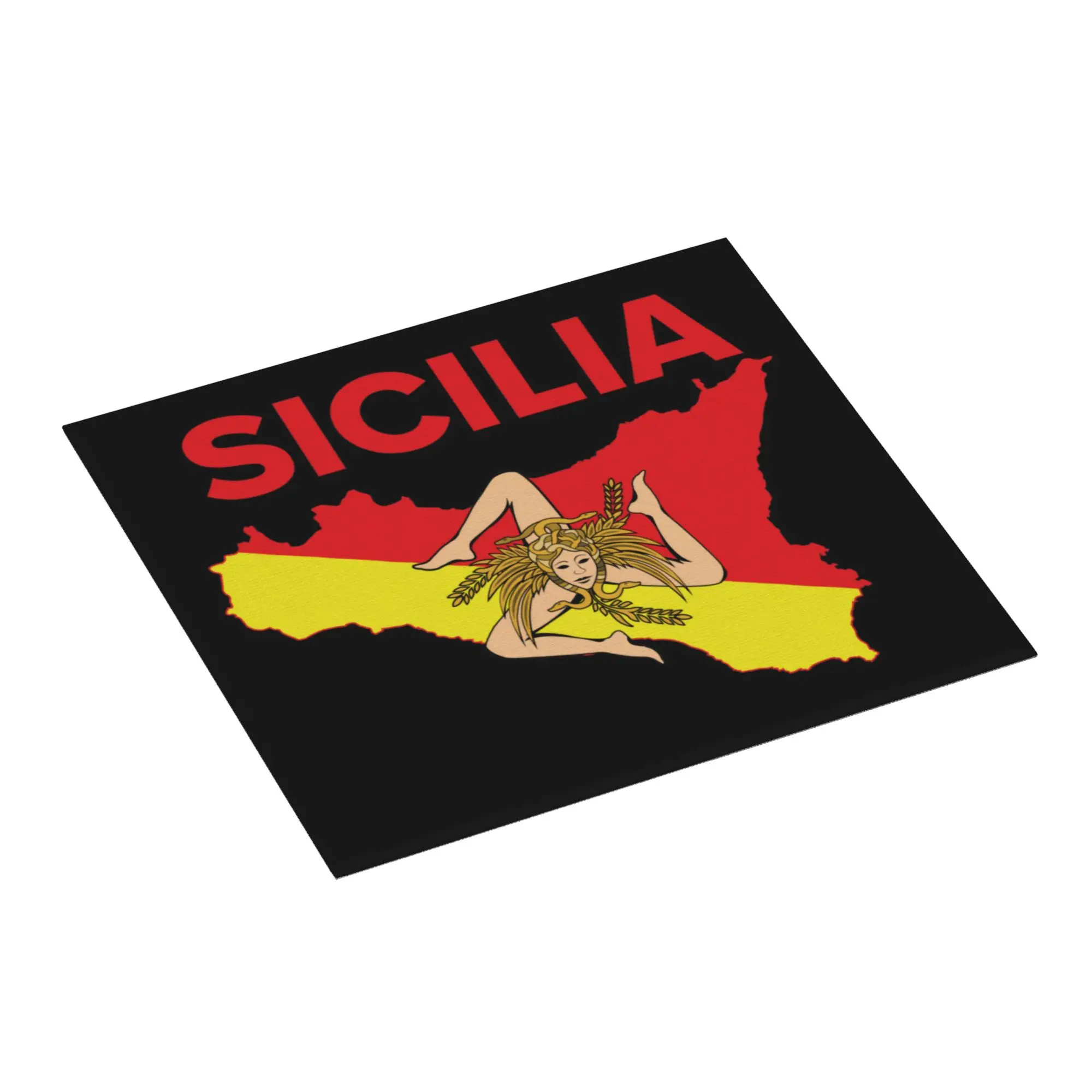 Map of Sicily Trinacria Non Slip Kitchen Counter Protector Mat Barware Tableware Reusable Sicilian Pride Drying Mat For Kitchen