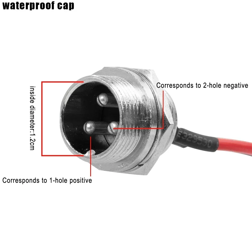 Battery Charger 3 Prong Plug for Electric E Scooter Battery Charger Port 3 Pin Inline Connector Jack Socket 3 PIN 2 WIRE Parts