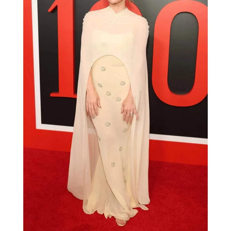 Womens Sheer Cape Shawl Ruched High Neck Cutout Back Keyhole Split Long Maxi Cover Up See-thru Chiffon Sun Protection