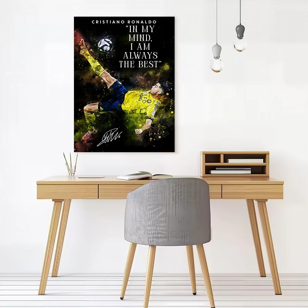 Cristiano Ronaldo: Always The Best Canvas Poster Customizable Printed Canvas Painting Wall Art for Fans Room Decoration Gaming