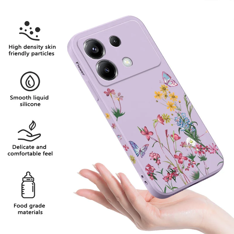 Dazzling Butterfly Phone Case For Xiaomi Poco X6 F6 M6 M5 M5S F5 X5 F4 X4 M4 F3 M3 X3 Pro 4G 5G GT Silicone Cover