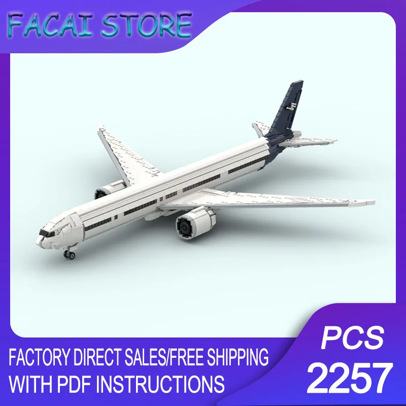 

Модульный конструктор Moc Building Bricks Boeing 777-9 - Lufthansa Livery (масштаб 1:100) - Технологические блоки для сборки, рождественский подарок, игрушка для самостоятельной сборки