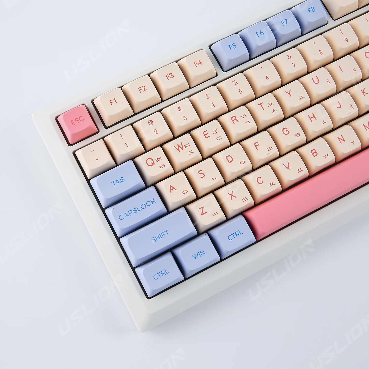 USLION 132 Keys Marshmallow XDA Profile Keycaps For Mechanical Keyboard MX Switch Korean English PBT Dye Sublimation Key Caps