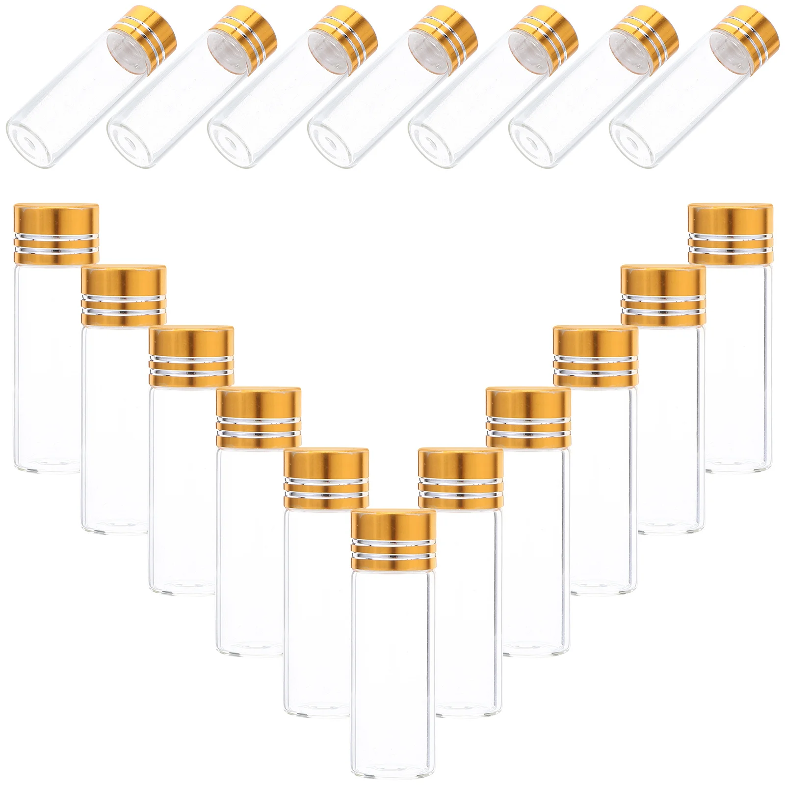 

24Pcs Perfume Sample Bottles Empty Clear Mini Glass Vials with Lids 4Ml Refillable Transparent Storage for Essential Oil