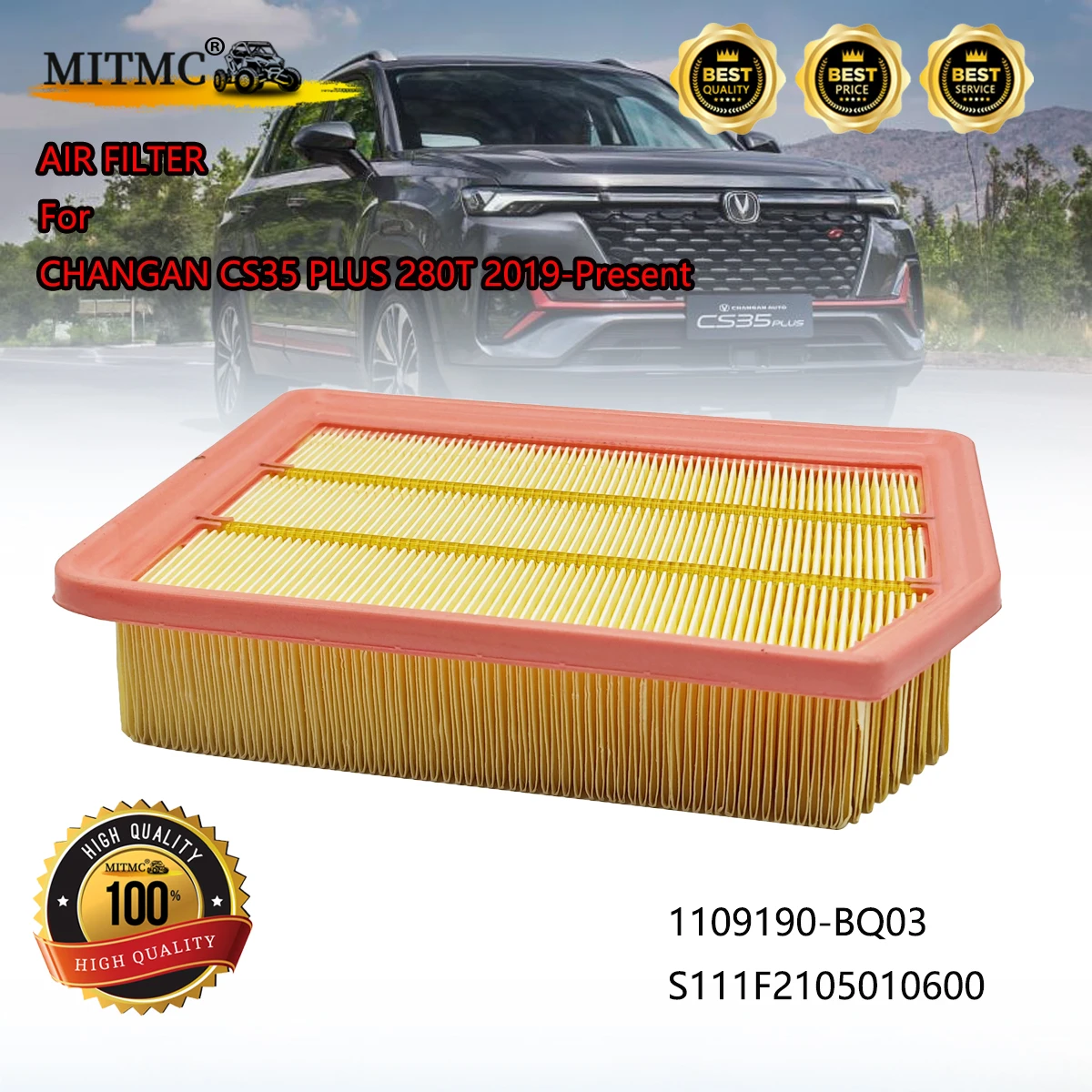 فلتر الهواء لـ CHANGAN CS35 PLUS 280T 2019-الحاضر 1109190-BQ03 S111F2105010600 #1