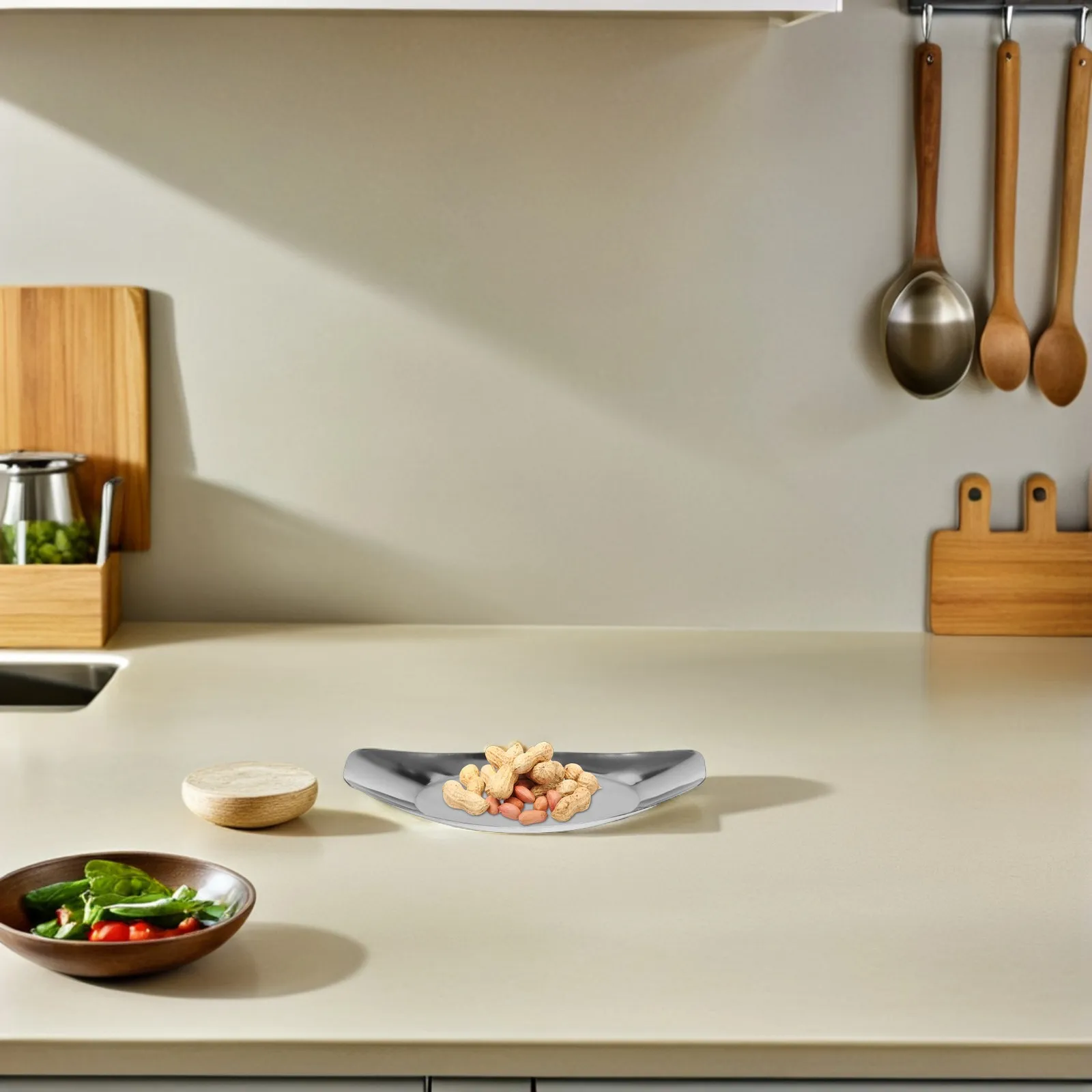 Stainless Steel Napkin Tray Snack Plate Boat Shape Easy Clean Napkin Holder for Home Restaurant Bathroom Counter Tray view 4