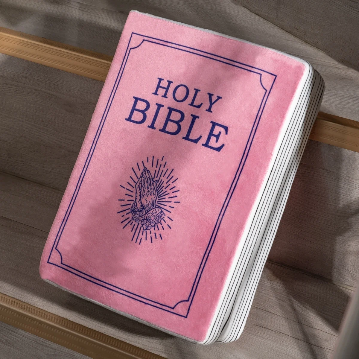 Bible Memory Foam Pillow,John No. 3 Pink Plush Pillow,Openable Bible Pillow Book,Learn Valuable Lessons,Bedside Sofa Ornament