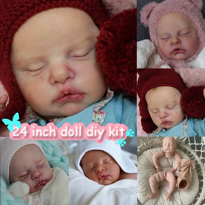 21Inches Reborn Doll Kit Ruby Sleeping Baby Doll Kit Unpainted Unfinished DIY Doll Parts Drop shipping