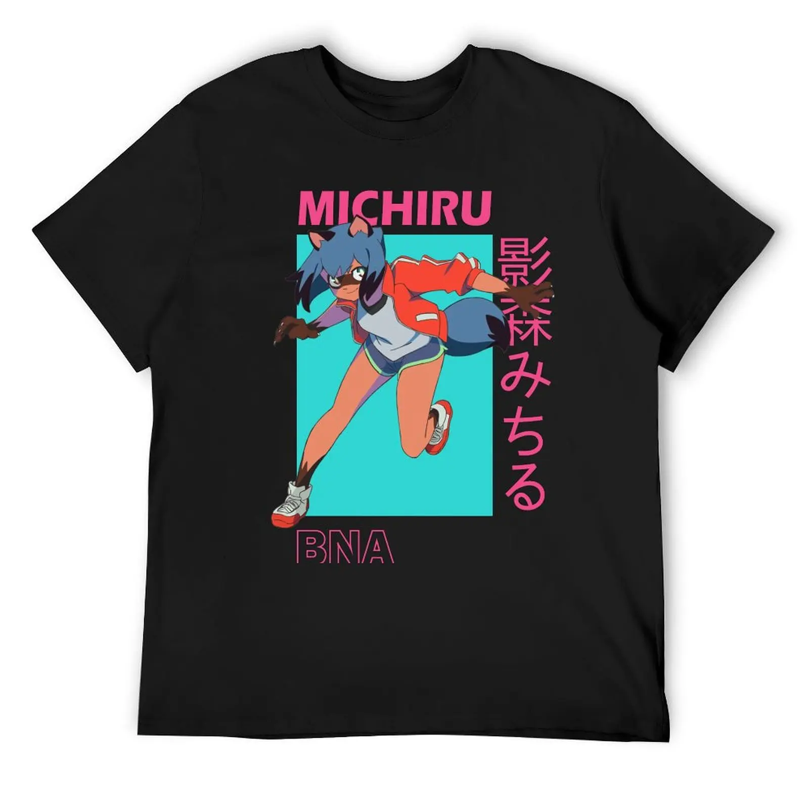 

Michiru Kagemori BNA Pink Trigger Anime T-Shirt T-shirts man sweat heavyweight t shirts for men