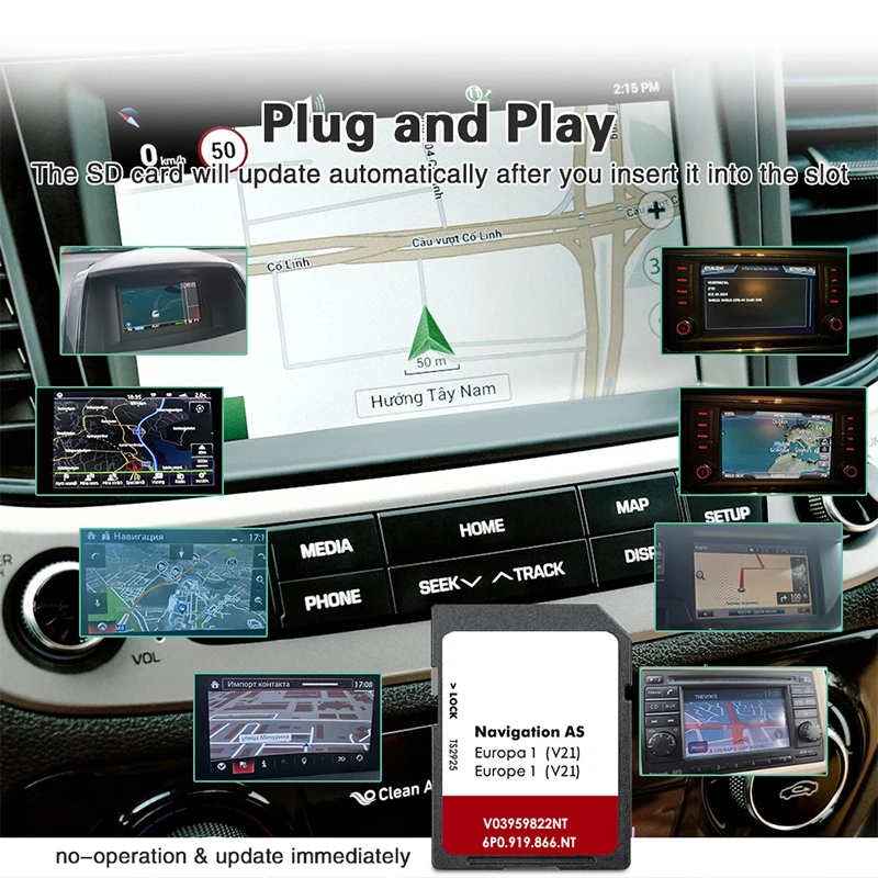 SD Navi Map GPS Europe 2022 Navigation AS MIB2 For Seat Discover Media V16 6P0919866CD