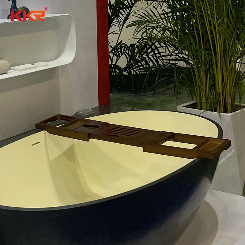 Expandable Size Bamboo Bathtub Tray Caddy Foldable Waterproof Bath Tray Bath Caddy
