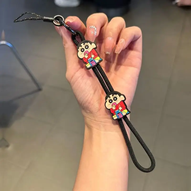 جديد تلوين شين تشان أنيمي الطرفية الكرتون لطيف الهاتف المحمول الحبل مريحة قابل للتعديل سلسلة المعصم للبنين والبنات #4