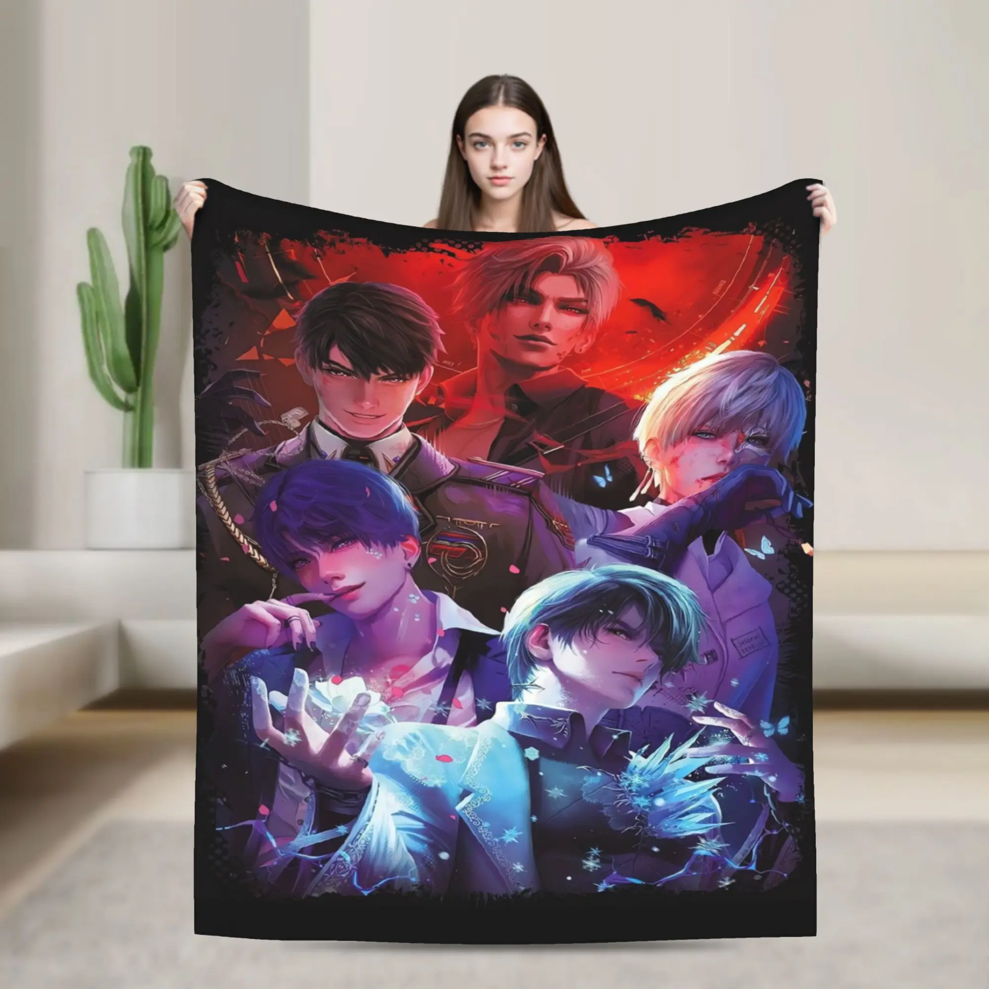 COOL V-Valko L-Love and Deepspace Soft Warm Blankets  Camping Plush Bedding Throws Fashion Flannel Bedspread Sofa Bed Cover