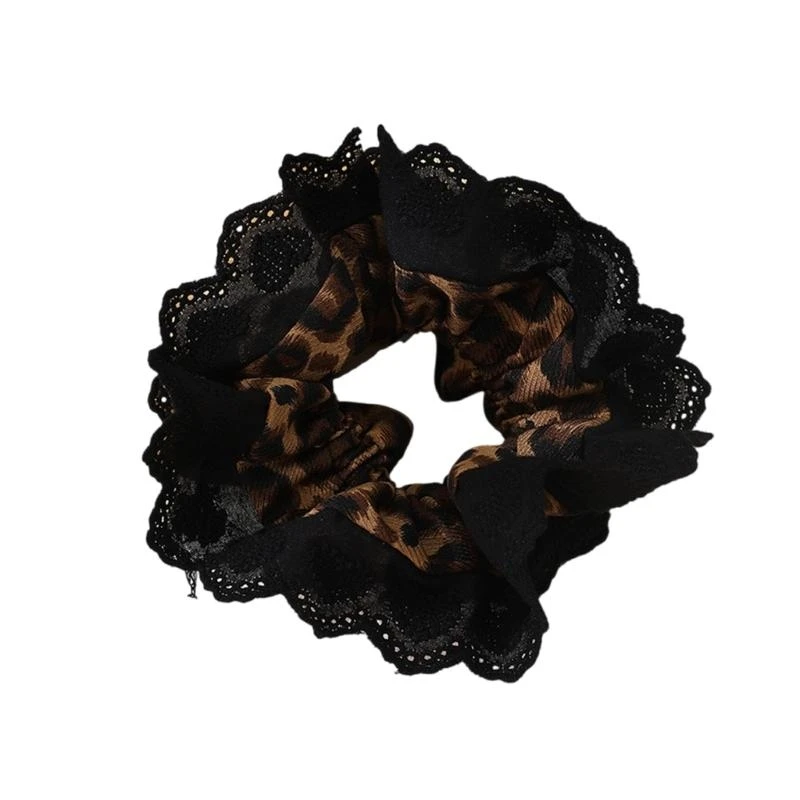 

652F Lace Hair Rope Hair Bun Scrunchies Elastic Hair Rope Big Hair Scrunchy Vintage HairBands Female Accessories