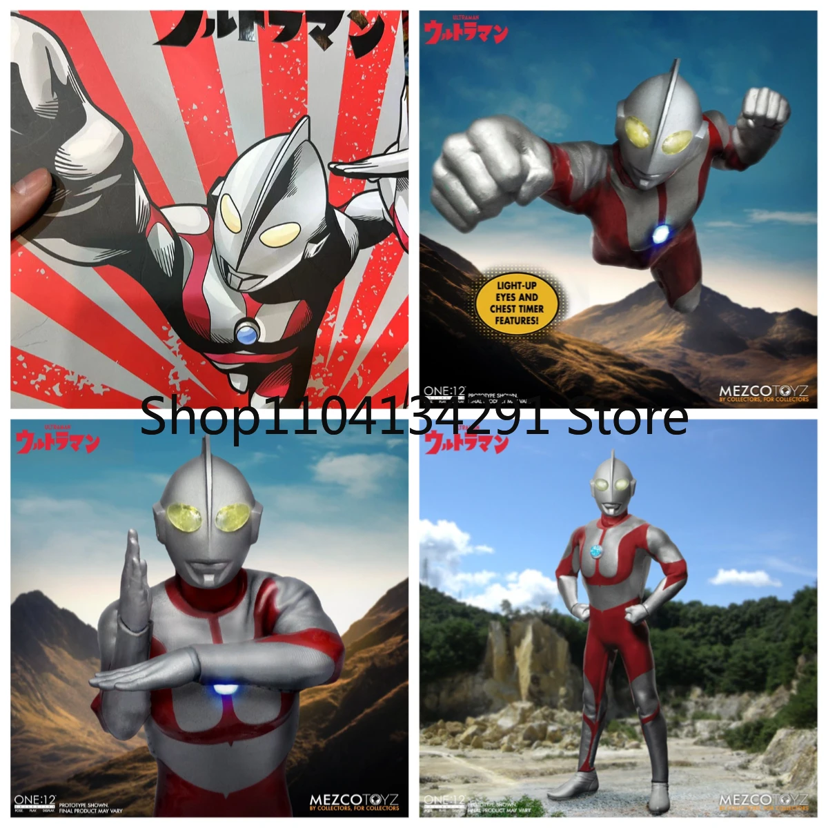 메조코 재고 있음 오리지널 울트라맨 6인치 라이트업 액션 피규어 일본 생일 선물 장난감 모델 관절형 액션 피규어