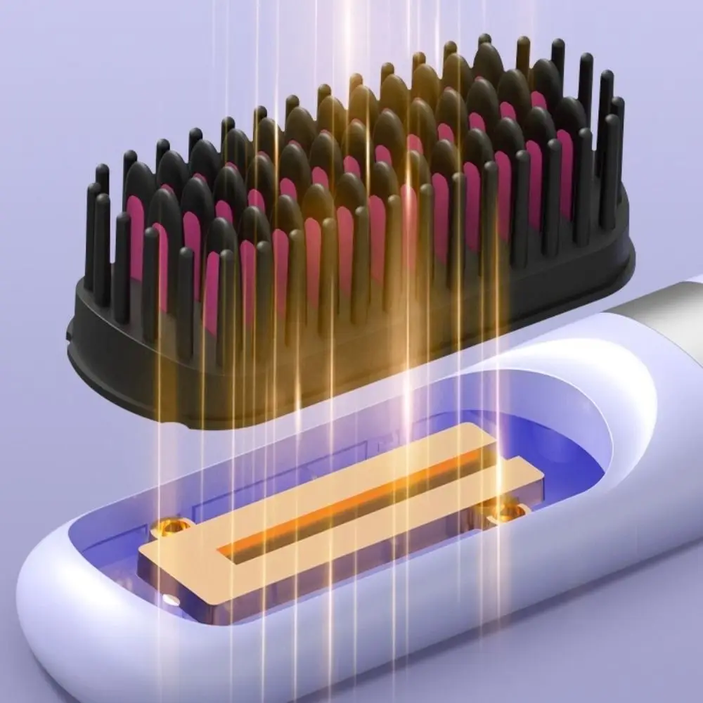 

Беспроводной выпрямитель для волос с зарядкой через USB, профессиональная противоожоговая расческа для прямых волос, быстрый нагрев, выпрямляющая щетка для путешествий