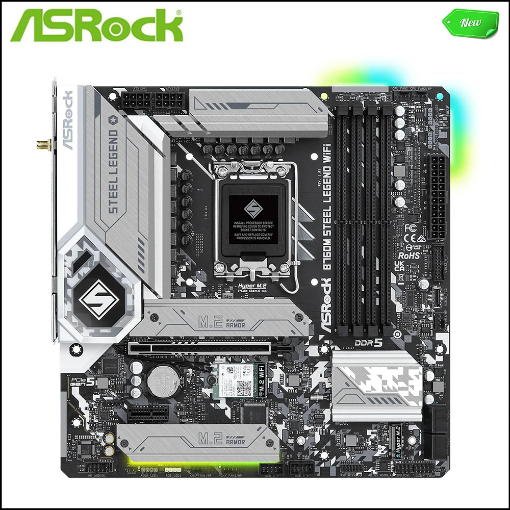 NEW For ASROCK B760M STEEL LEGEND WIFI D5 Motherboards LGA 1700 DDR5 128GB M-ATX For Intel B760 Desktop Mainboard