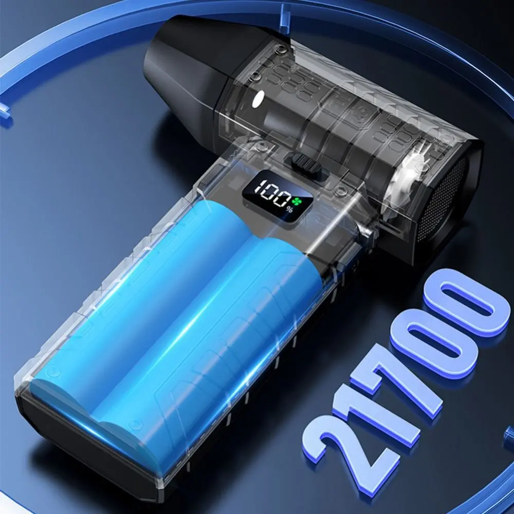 Ventilador turbo violento portátil, 80000 rpm, lâmpada de iluminação, display led, poderoso soprador de poeira, fluxo de ar, 100 velocidades ajustáveis