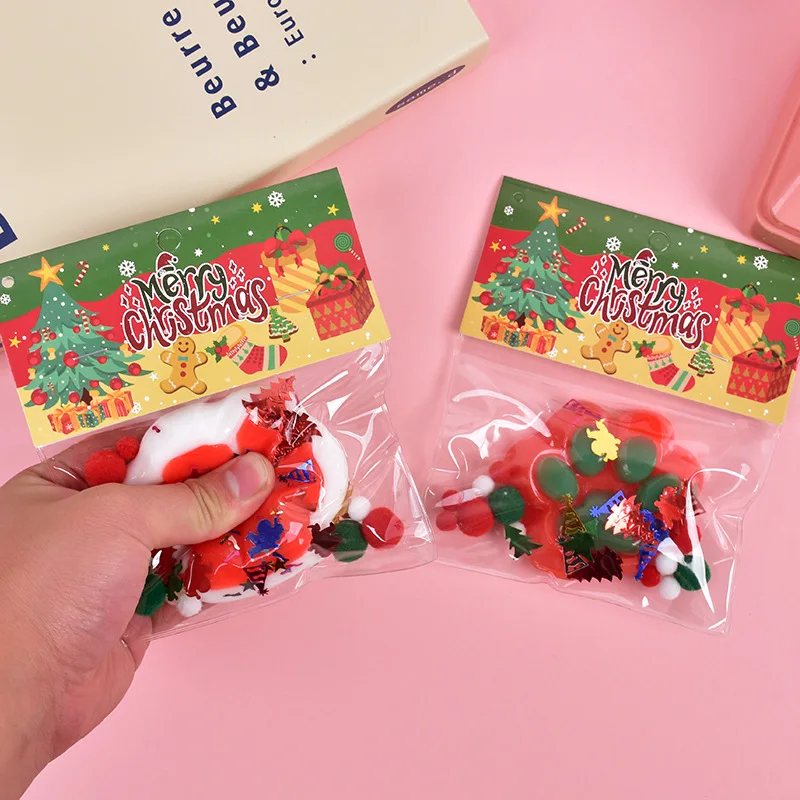 Cute Christmas Plush Sequin Cat Claw Squeeze Fidget Toy Slow Rebound Stress Relief Toy Decompression Soft Cat Paw Sensory Toy