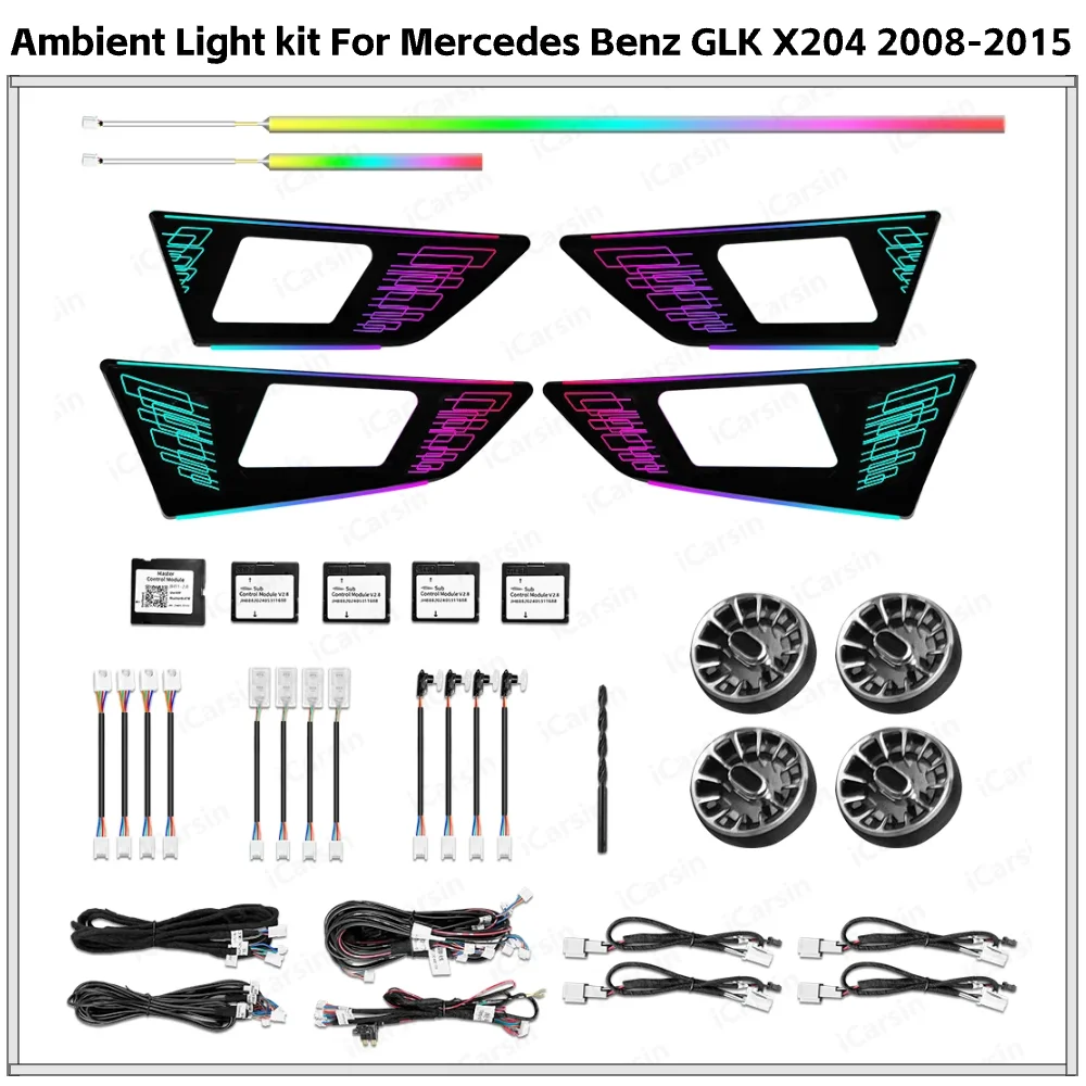 

APP Control 256 Colors Car Ambient Light for Mercedes GLK X204 2008-2015 Interior Atmosphere Lamp Kit Upgrade Installation