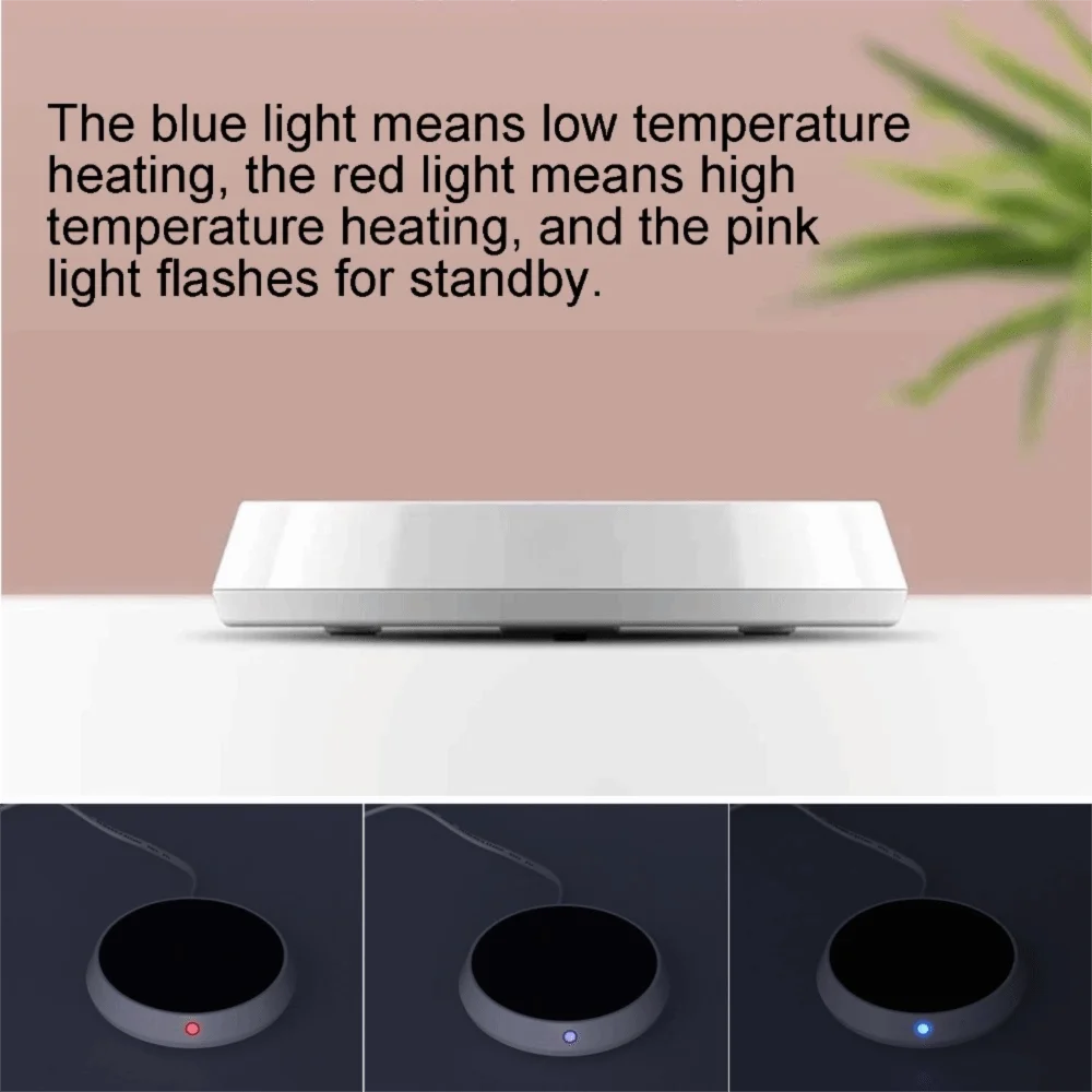 Durable ABS Cup Warmer White Auto Shut off Beverage Warmer Practical Touch Switch Electric Cup Warmer Pad Home Office