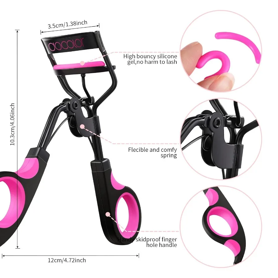 Wimperkruller Kit 4-in-1 Lash Curler Kit wimperkam wimperverlenging pincet wenkbrauwborstel en kam met 6 Extra Replaceme