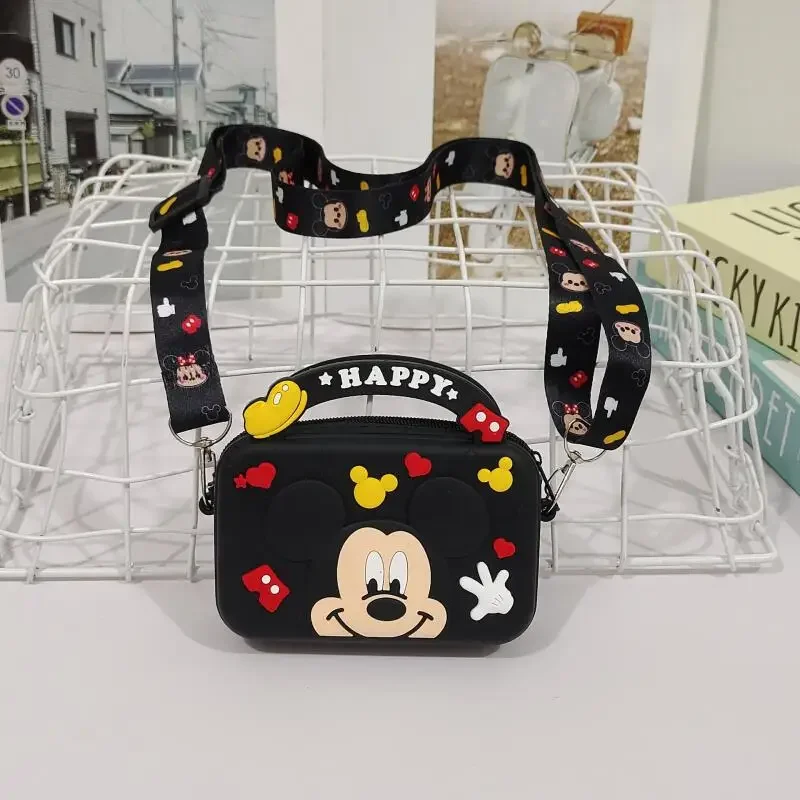 Disney Children Shoulder Bags Mickey Mouse Minnie Cartoons Crossbody Bag Girls Coin Purse Silica Gel Waterproof Small Square Bag image 4