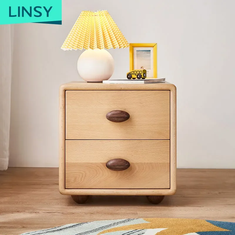 Simple Style 3 Drawers Kids Nightstand Wooden Bedside Table Bedroom Furniture Nightstand