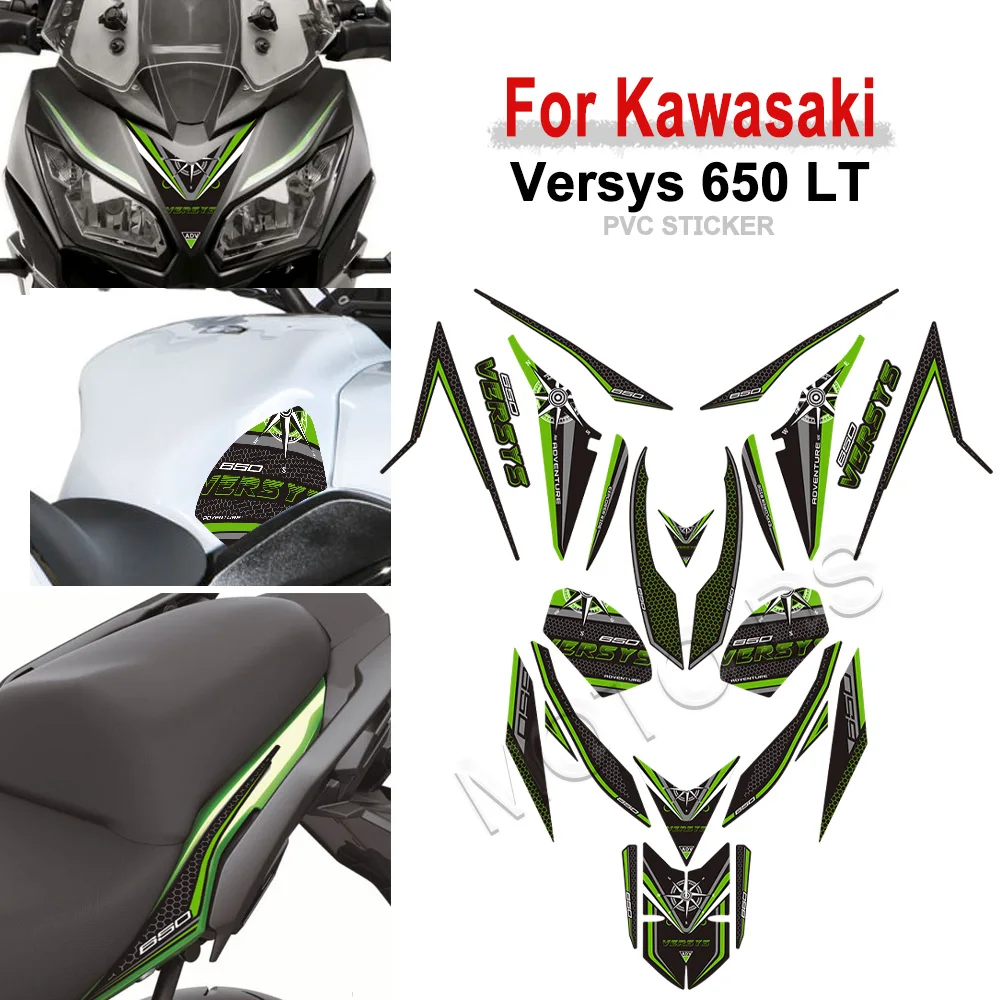

For Kawasaki Versys 650 LT Motorcycle Tank Pad Protector Fairing Fender Stickers Decals 2015 2016 2017 2018 2019 2020 2021
